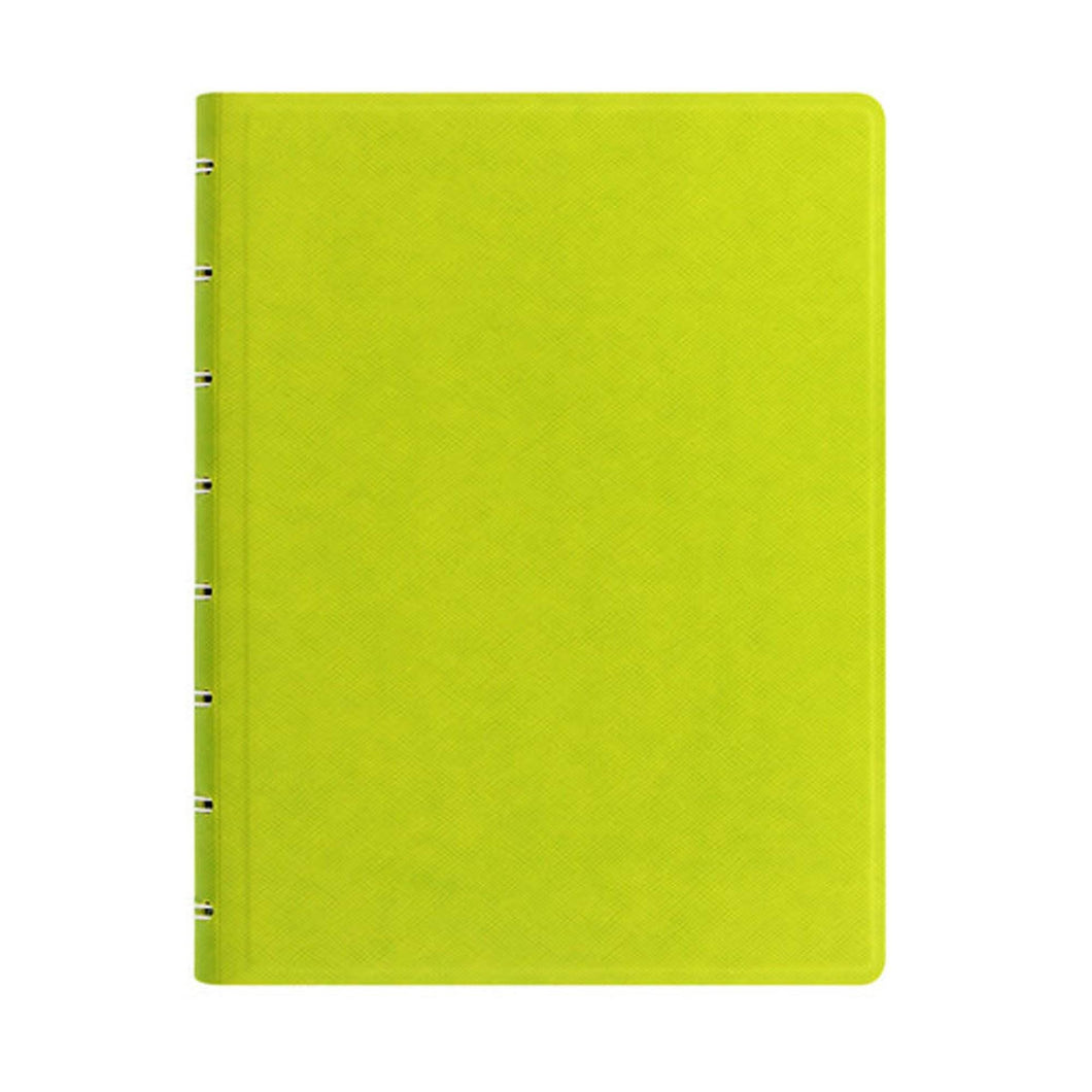 Agenda Notebook A5 FILOFAX Saffiano verde para cu spirala si rezerve Agenda Filofax 