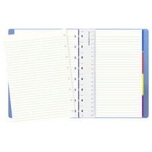 Încarcă imaginea în vizualizatorul Galerie, Agenda Notebook A5 FILOFAX Saffiano albastru vista cu spirala si rezerve Agenda Filofax 
