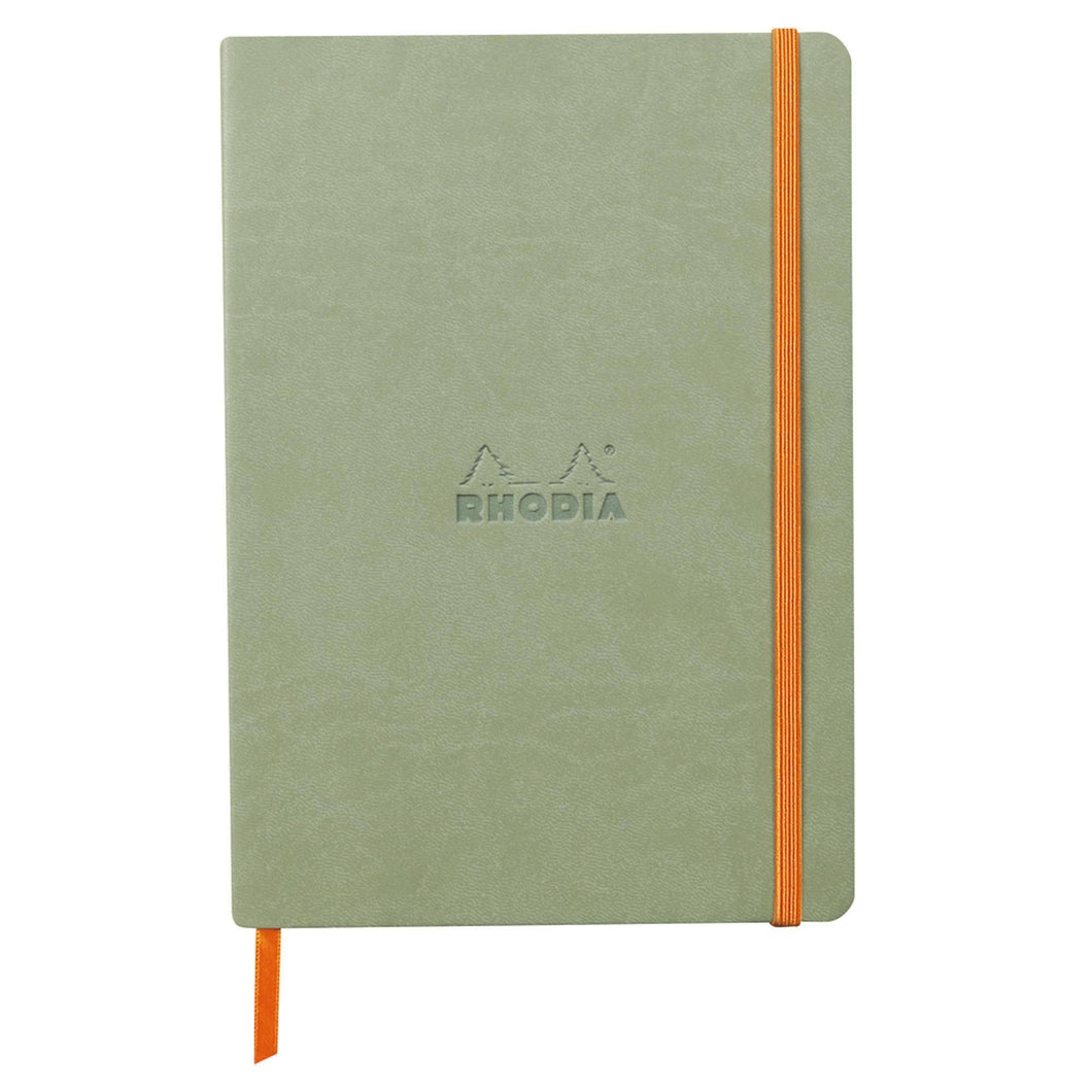Agenda A5 160 pagini Rhodia verde inchis celadon, dictando, coperta flexibila Agenda Rhodia 