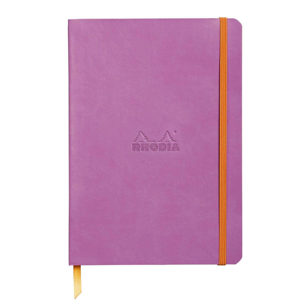 Caiet Agenda A5 Rhodiarama roz, liniat, hartie ivory, cu coperta flexibila Agenda Rhodia 