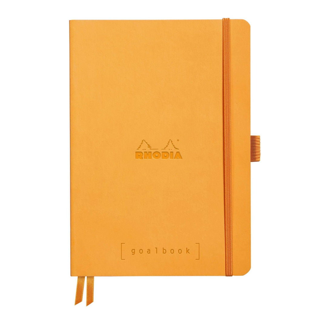 Agenda A5 240 pagini Rhodia GOALBOOK portocaliu, punctat, coperta flexibila Agenda Rhodia 