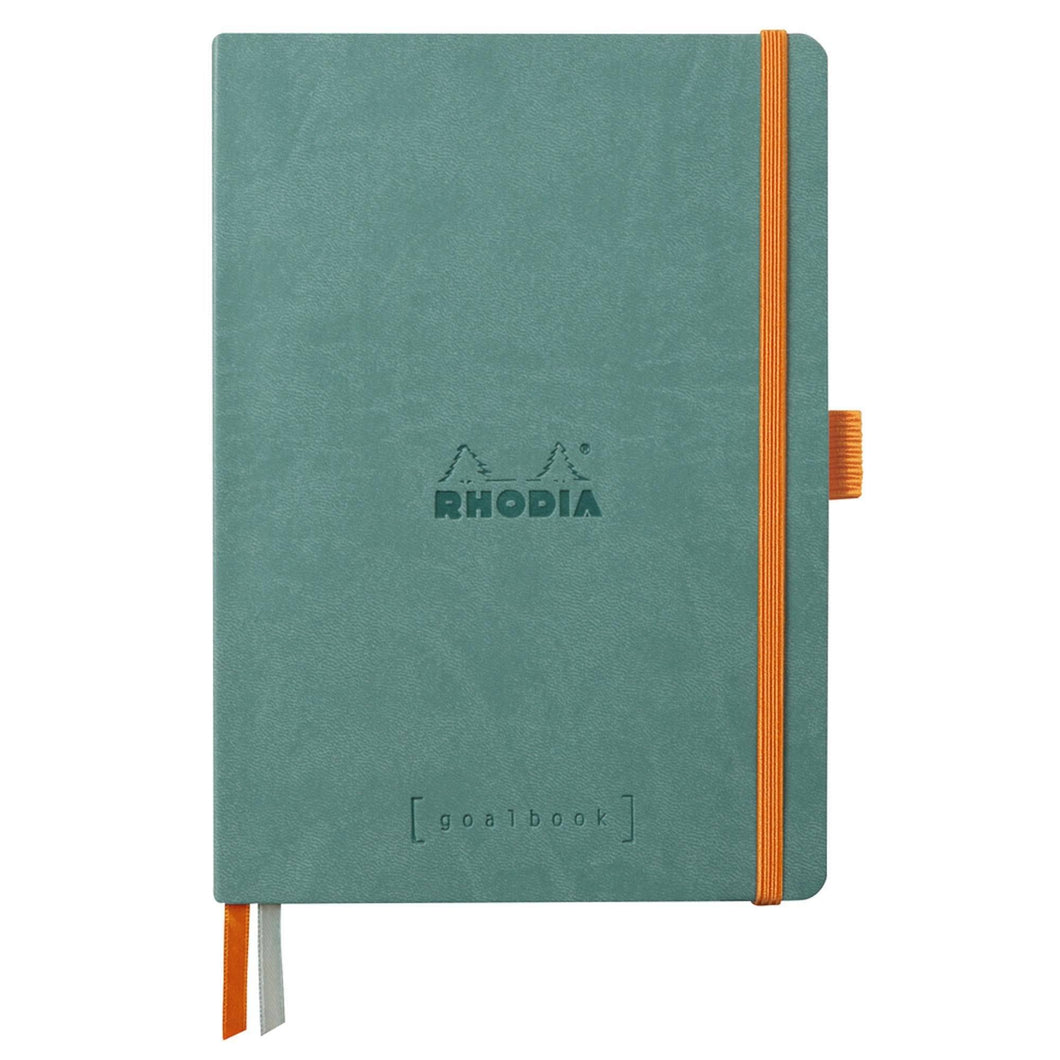 Agenda A5 240 pagini Rhodia GOALBOOK verde albastrui, punctat, coperta flexibila Agenda Rhodia 