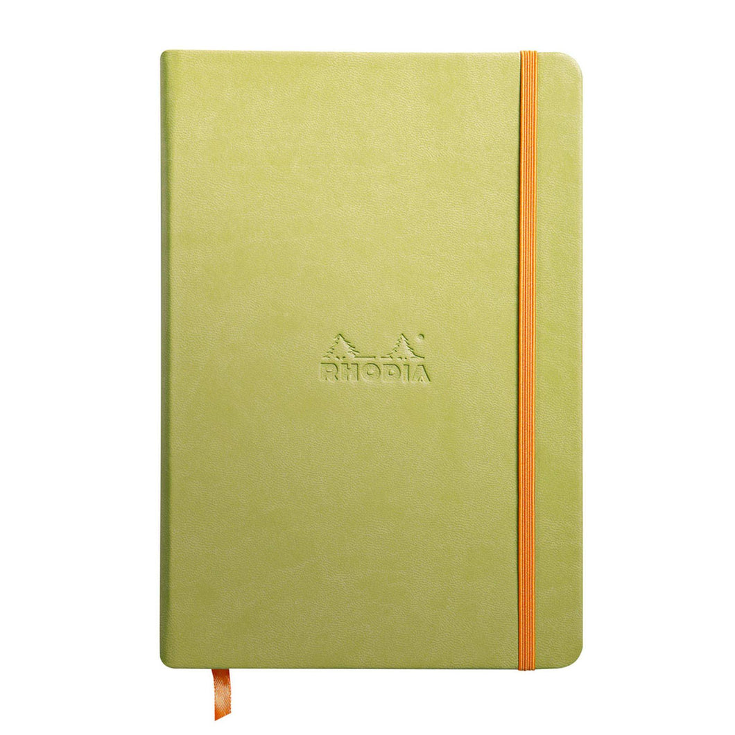 Caiet Agenda Rhodiarama Goal Book A5 anason verde, linii punctate, cu coperta rigida Agenda Rhodia 