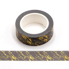 Încarcă imaginea în vizualizatorul Galerie, Banda Washi - Negru Model Insertii Aurii Banda Washi Paperie.ro 
