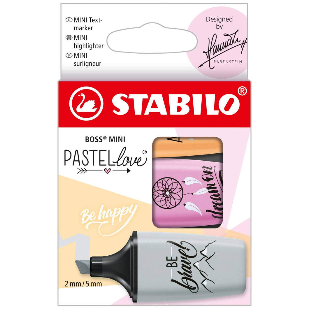 Textmarker Stabilo Boss mini Pastellove, 3 culori / set model 1 Textmarkere Stabilo 