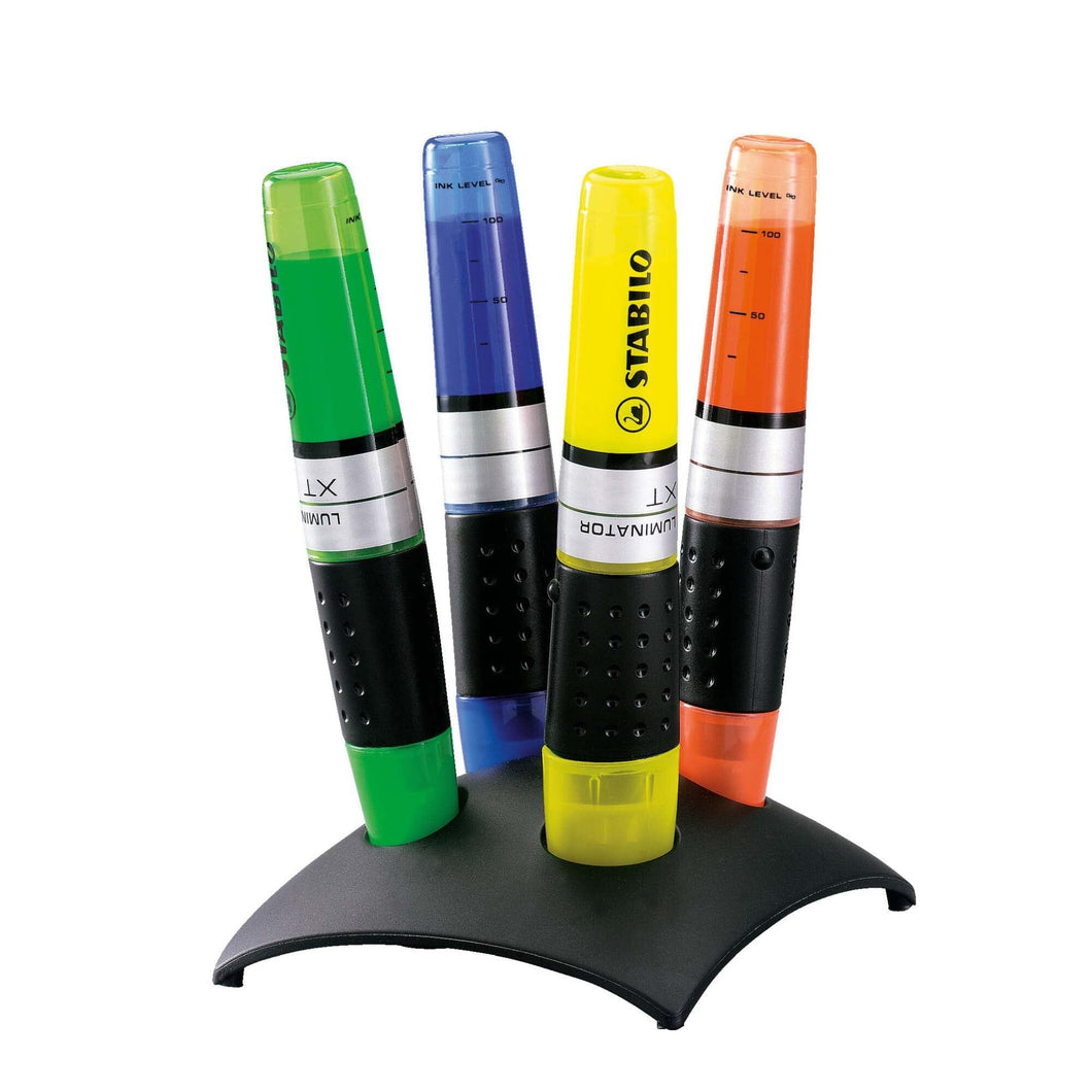 Textmarker Stabilo Luminator, 4 culori / set, cu suport Textmarkere Stabilo 