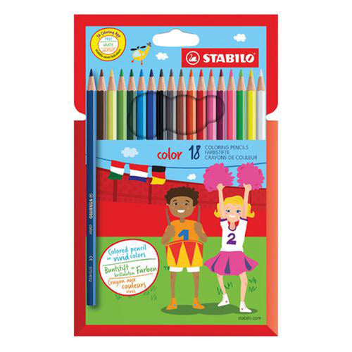 Creioane colorate Stabilo Color 18 culori/set Creioane colorate Stabilo 