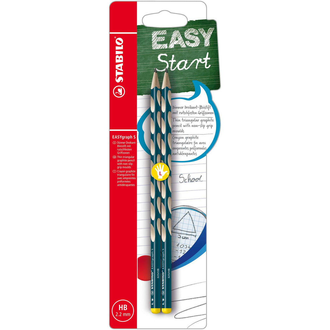 Creion grafit Stabilo EASYgraph S, HB, pentru dreptaci, albastru petrol, set 2 bucati / blister Creioane grafit Stabilo 