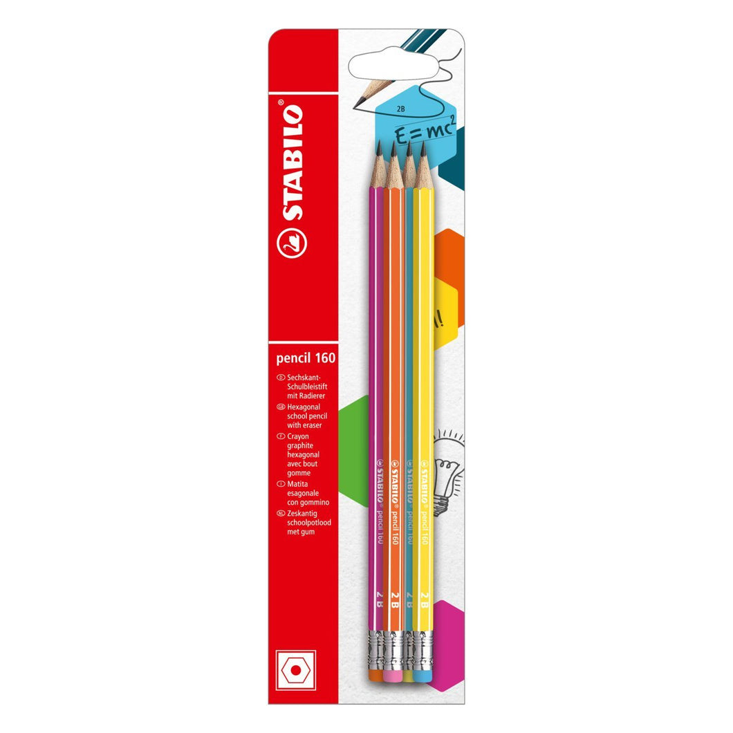 Set 4 creioane grafit cu radiera tip 2B 160 Creioane grafit Stabilo 