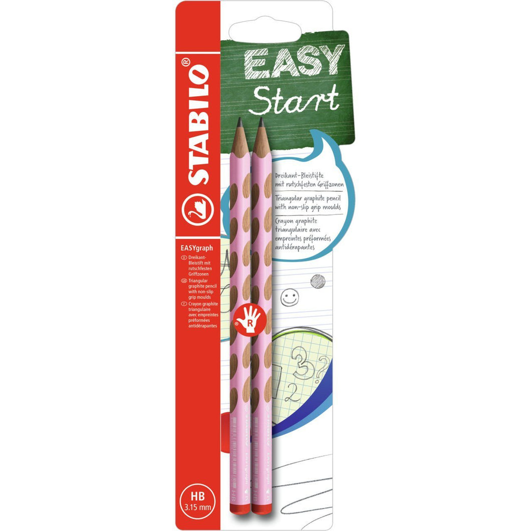 Creioane grafit Stabilo EasyGraph HB pt dreptaci 2 buc/set roz pastelat Creioane grafit Stabilo 