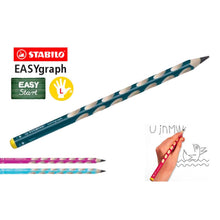 Încarcă imaginea în vizualizatorul Galerie, Creion grafit Stabilo EASYgraph S, HB, pentru stangaci, bleu, set 2 bucati / blister Creioane grafit Stabilo 
