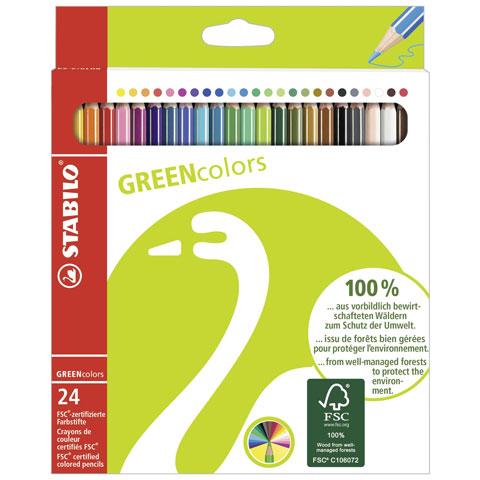 Creioane colorate Stabilo Greencolors 24 culori/set Creioane colorate Stabilo 